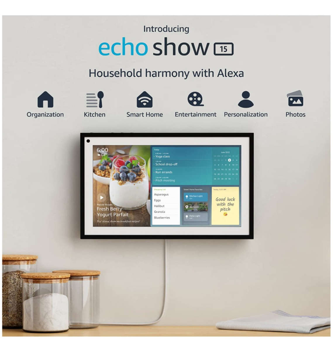 AMAZON ECHO SHOW 15 SMART DISPLAY BLACK (2021)