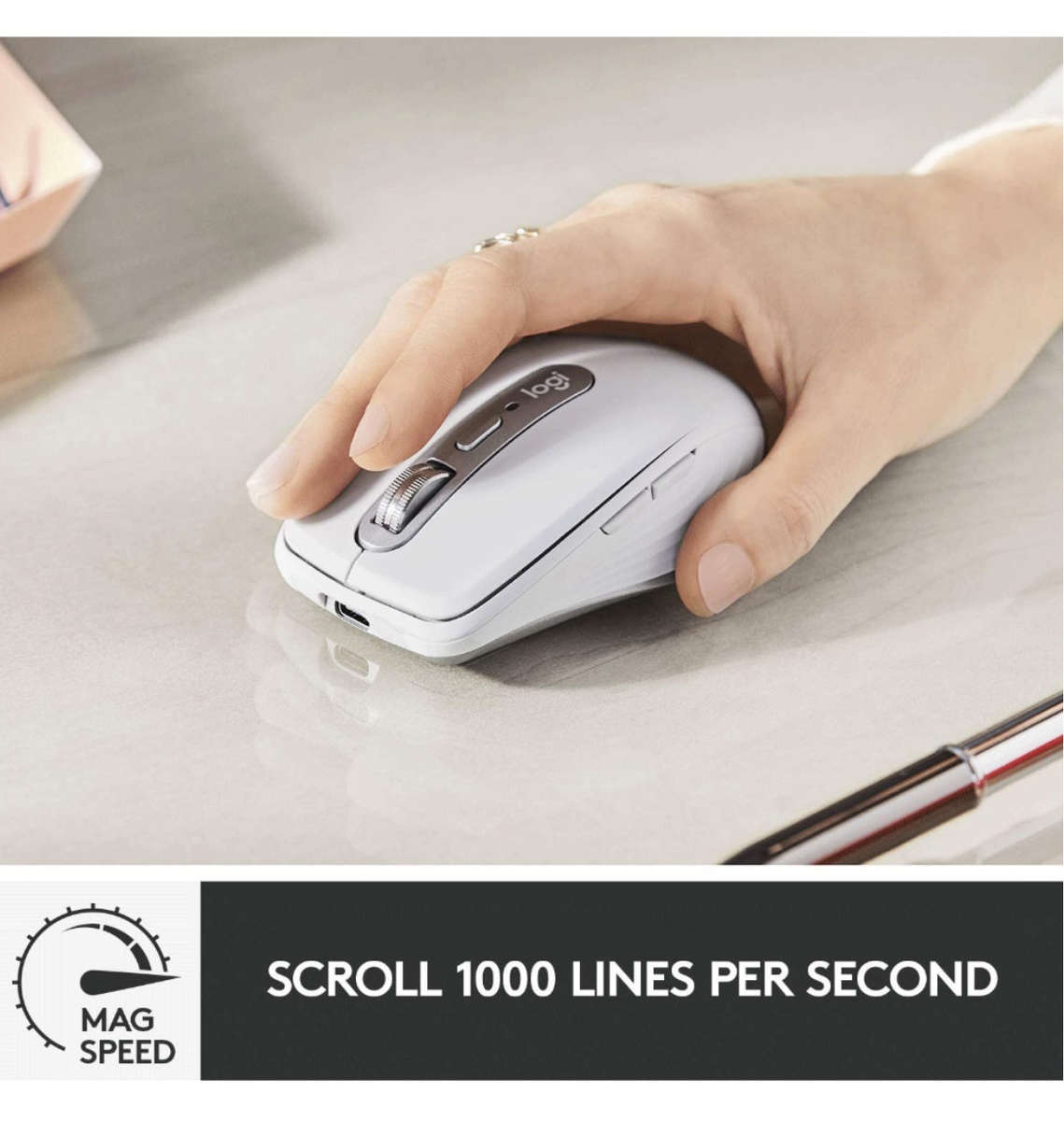 LOGITECH MX ANYWHERE 3 WIRELESS MOUSE MAC EDITION PALE GRAY