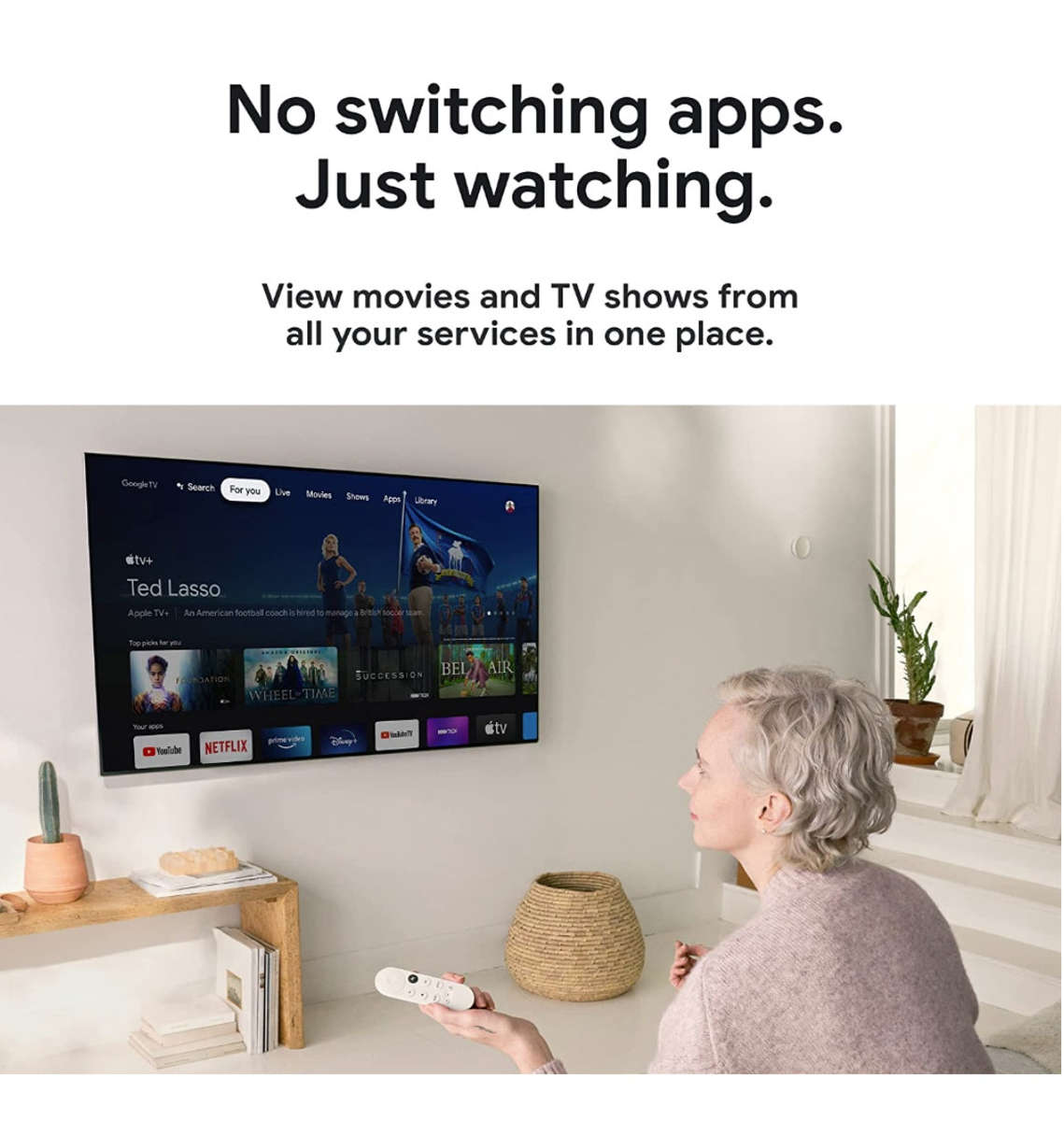 GOOGLE CHROMECAST 4 HD WITH GOOGLE TV SNOW