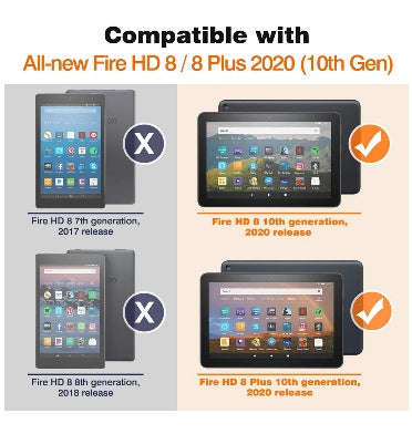 AMAZON FIRE HD 8" PLUS TABLET (2020) FULL BODY RUGGED PROTECTIVE CASE BLACK | MOKO