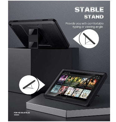 AMAZON FIRE HD 8" PLUS TABLET (2020) FULL BODY RUGGED PROTECTIVE CASE BLACK | MOKO