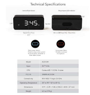 ZMI REASON ONE SMART ALARM CLOCK WITH ALEXA