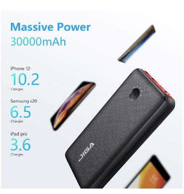 JIGA 30000mAh USB-C POWERBANK WITH FLASHLIGHT