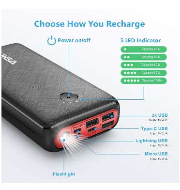 JIGA 30000mAh USB-C POWERBANK WITH FLASHLIGHT