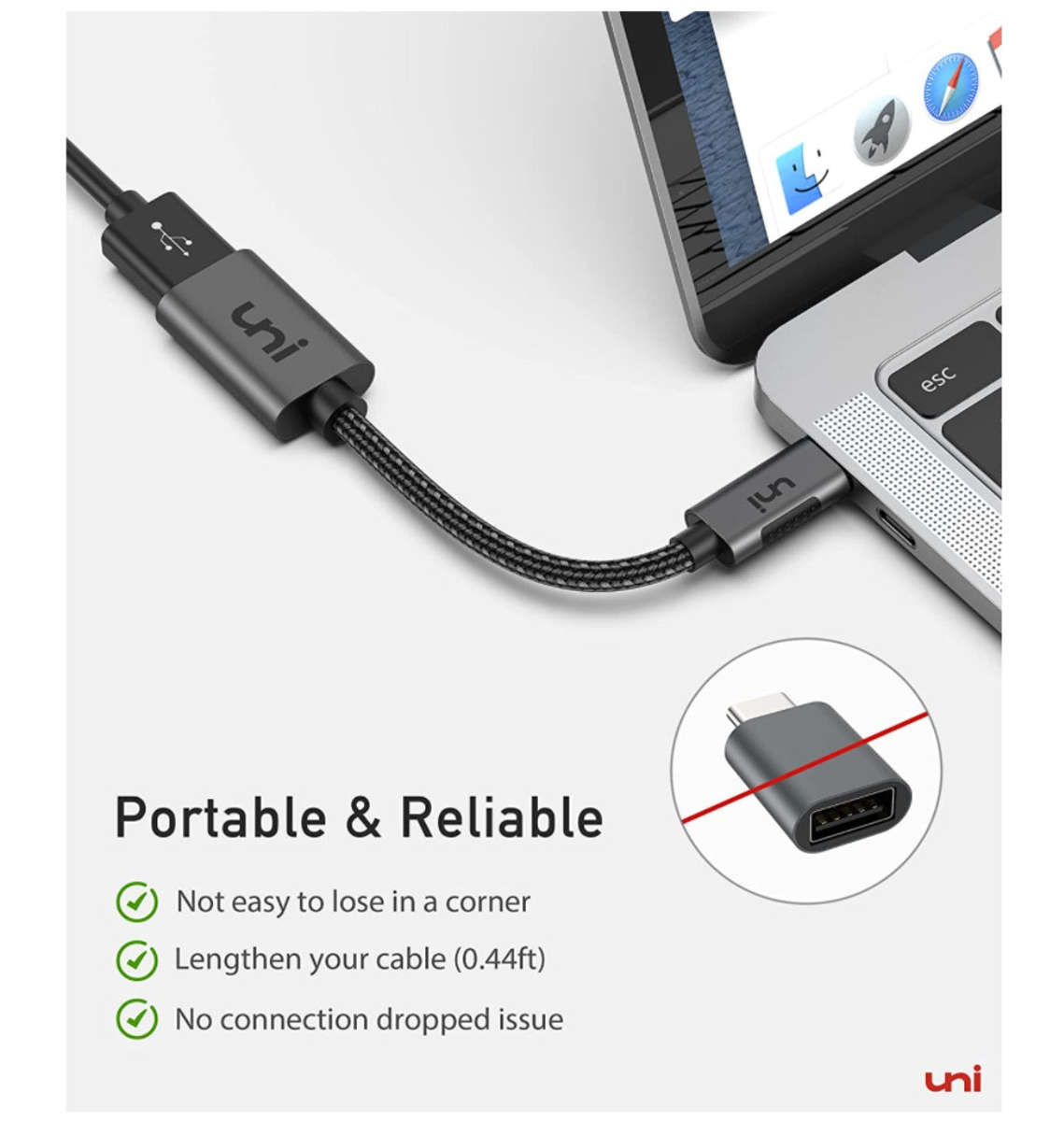 USB-C THUNDERBOLT TO USB ADAPTOR CABLE 2PK | UNI