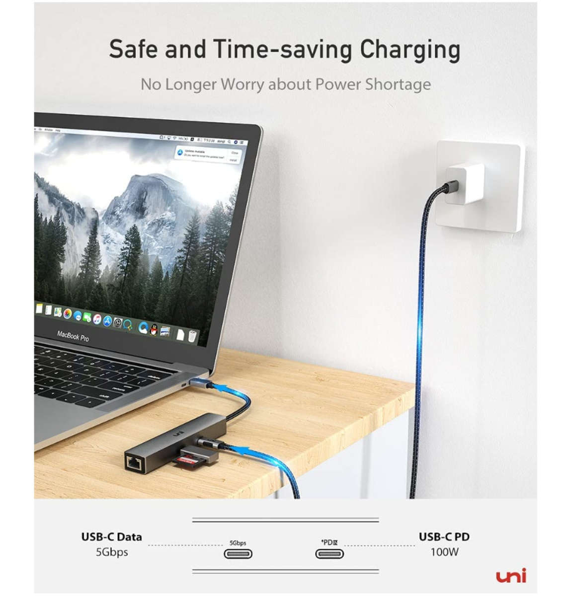 USB-C 6in1 MULTI PORT PD/HDMI/ETHERNET/USB/USB-C HUB | UNI