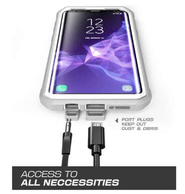SAMSUNG GALAXY S9+ FULL BODY RUGGED PROTECTIVE CASE WITH SCREEN PROTECTOR WHITE | SUPCASE