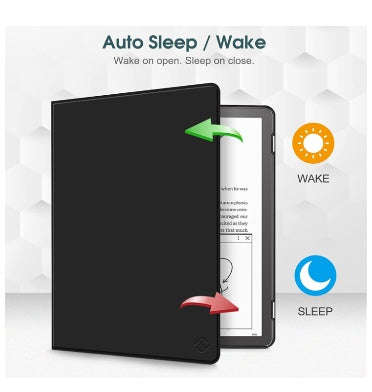 AMAZON KINDLE SCRIBE 10.2" (2022) PREMIUM PROTECTIVE SLIM SHELL PU LEATHER FOLIO FLIP COVER BLACK...