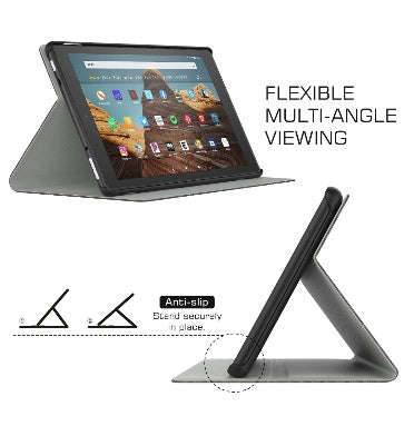 AMAZON FIRE HD 10" TABLET (2019) SLIM STAND/FOLIO COVER SLATE COFFEE | MOKO