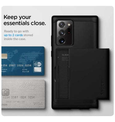 SAMSUNG GALAXY NOTE 20 ULTRA PREMIUM SLIM ARMOR CARD CASE BLACK | SPIGEN