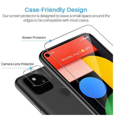 GOOGLE PIXEL 5 PREMIUM TEMPERED GLASS SCREEN AND CAMERA LENS PROTECTOR 9H 6PK | LK