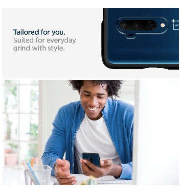 ONEPLUS 7T PRO PREMIUM HYBRID CASE CLEAR/BLACK | SPIGEN