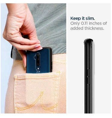 ONEPLUS 7T PRO PREMIUM HYBRID CASE CLEAR/BLACK | SPIGEN