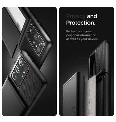 SAMSUNG GALAXY S21 ULTRA PREMIUM SLIM ARMOR CARD CASE BLACK | SPIGEN