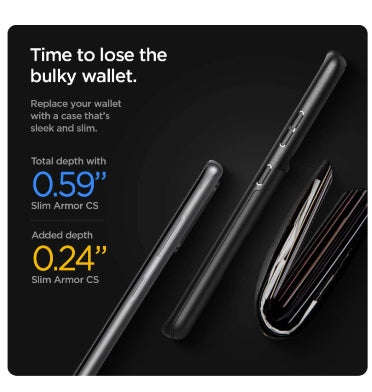 SAMSUNG GALAXY S21 ULTRA PREMIUM SLIM ARMOR CARD CASE BLACK | SPIGEN