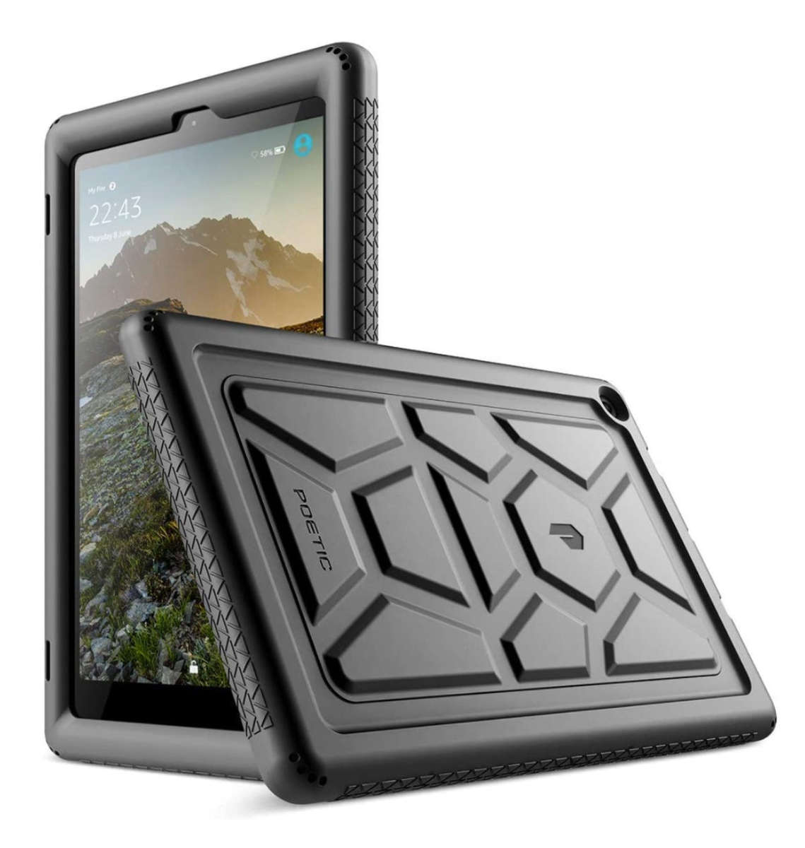 AMAZON FIRE HD 10" TABLET (2019) RUGGED SILICONE PROTECTIVE CASE BLACK | POETIC
