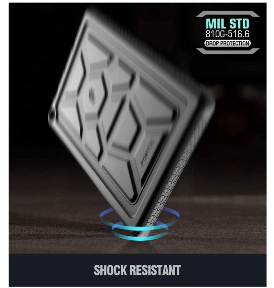 AMAZON FIRE HD 10" TABLET (2019) RUGGED SILICONE PROTECTIVE CASE BLACK | POETIC