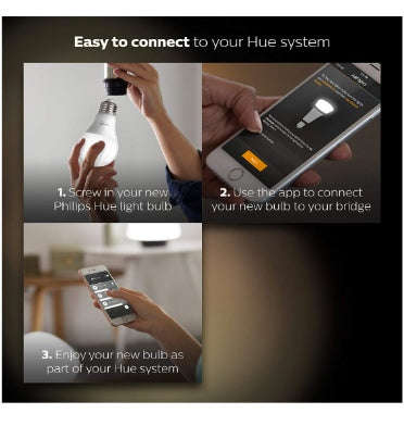 PHILIPS HUE LED BULB WHITE WORKS WITH AMAZON ECHO 2PK