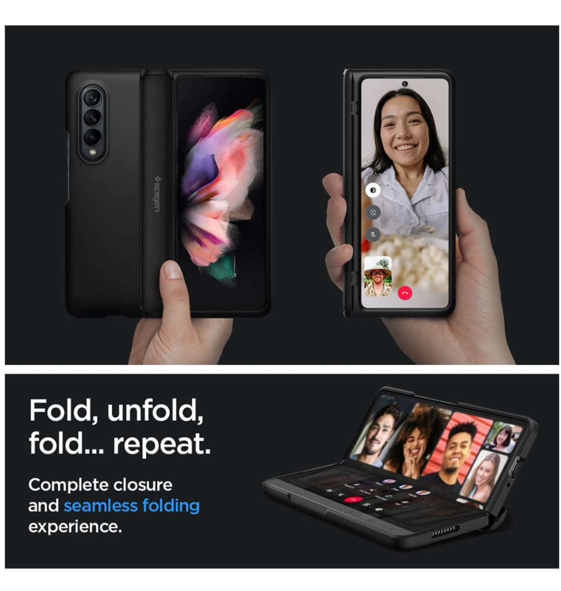 SAMSUNG GALAXY Z FOLD 3 5G PREMIUM SLIM ARMOR PRO CASE BLACK | SPIGEN
