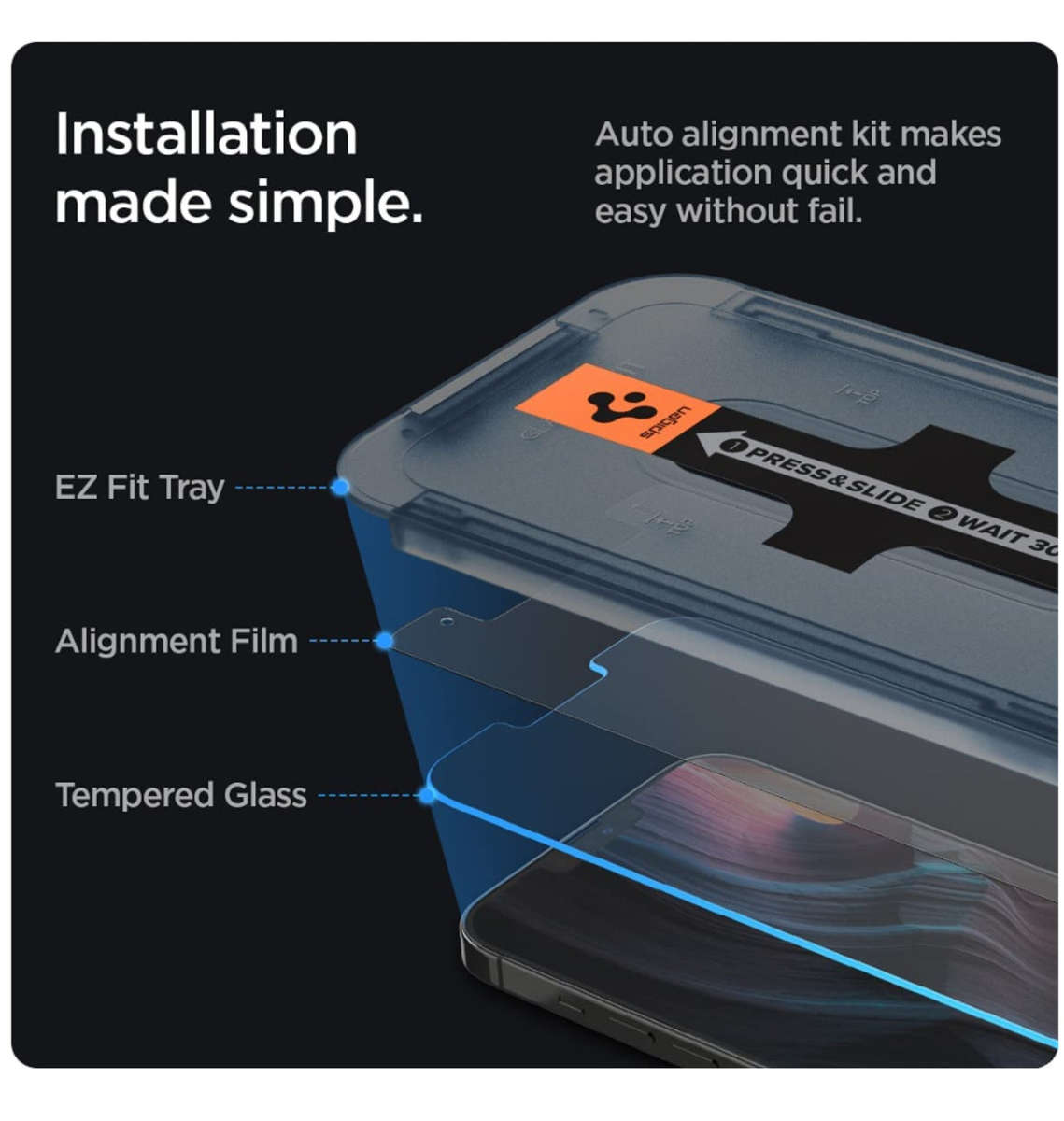 IPHONE 13 PRO MAX GLAS.TR EZ FIT PREMIUM TEMPERED GLASS SCREEN PROTECTOR 2PK | SPIGEN