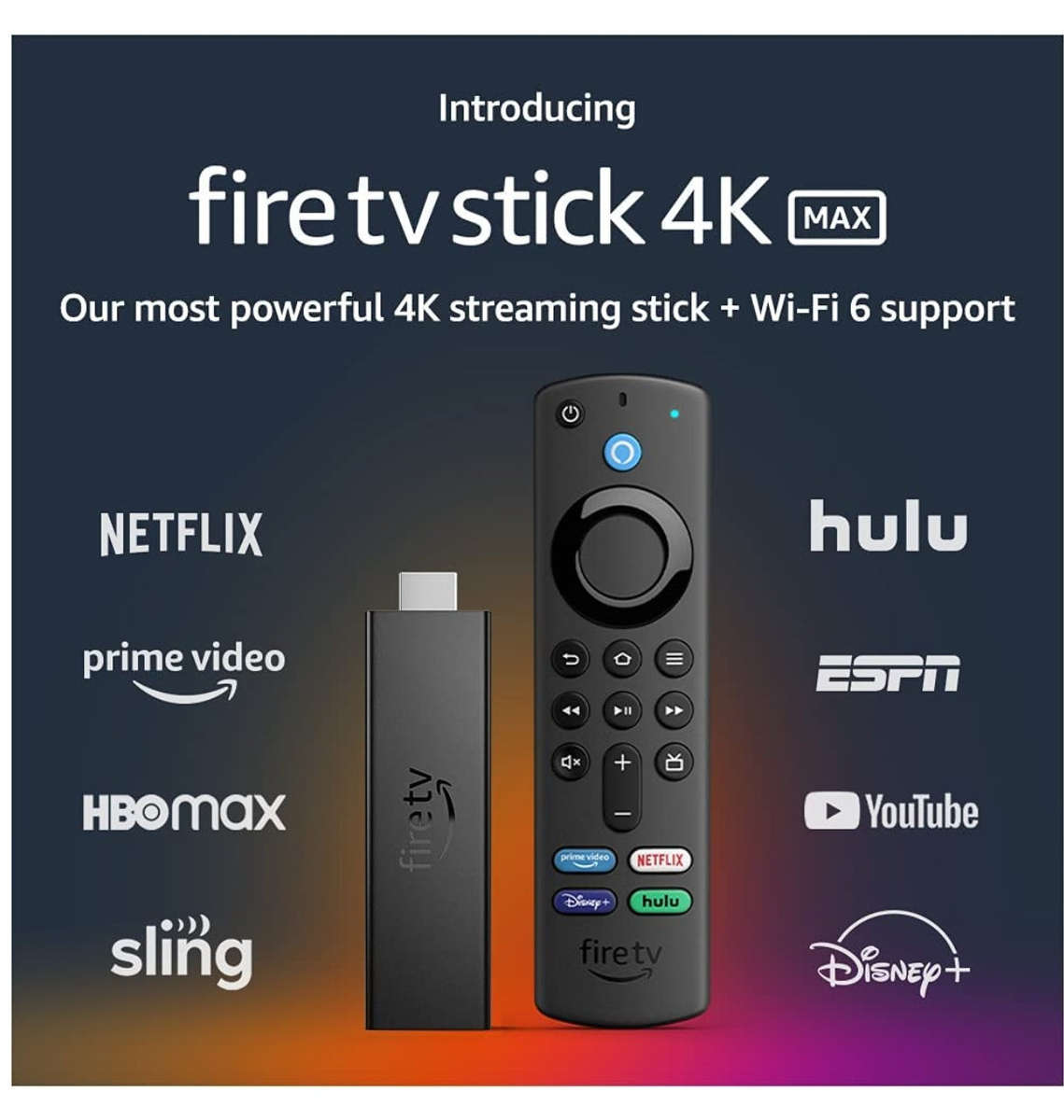 AMAZON FIRE TV STICK 4K MAX (2021) STREAMING MEDIA PLAYER