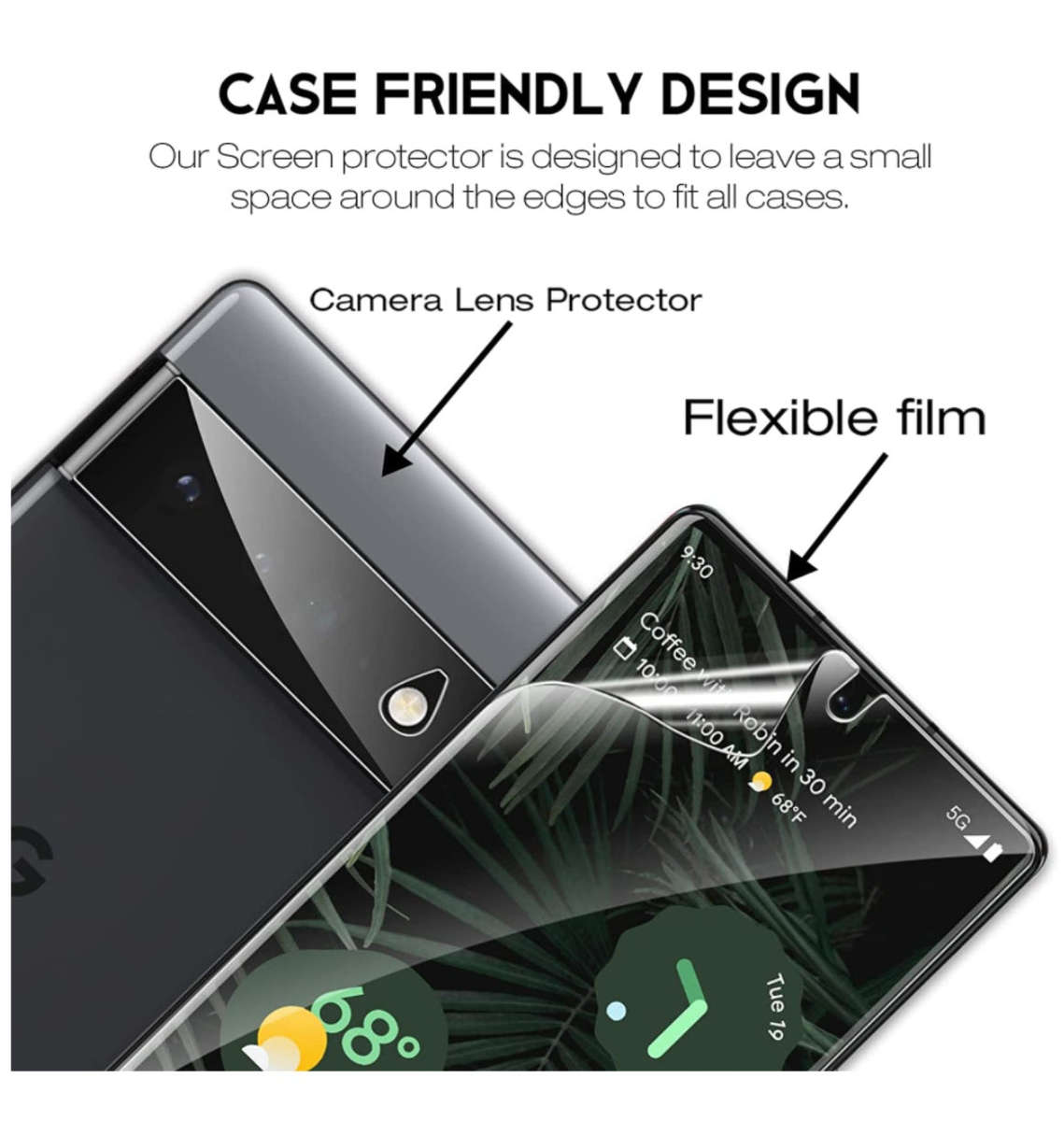 GOOGLE PIXEL 6 PRO PREMIUM FILM SCREEN PROTECTOR AND TEMPERED CAMERA LENS PROTECTOR 4PK | LK