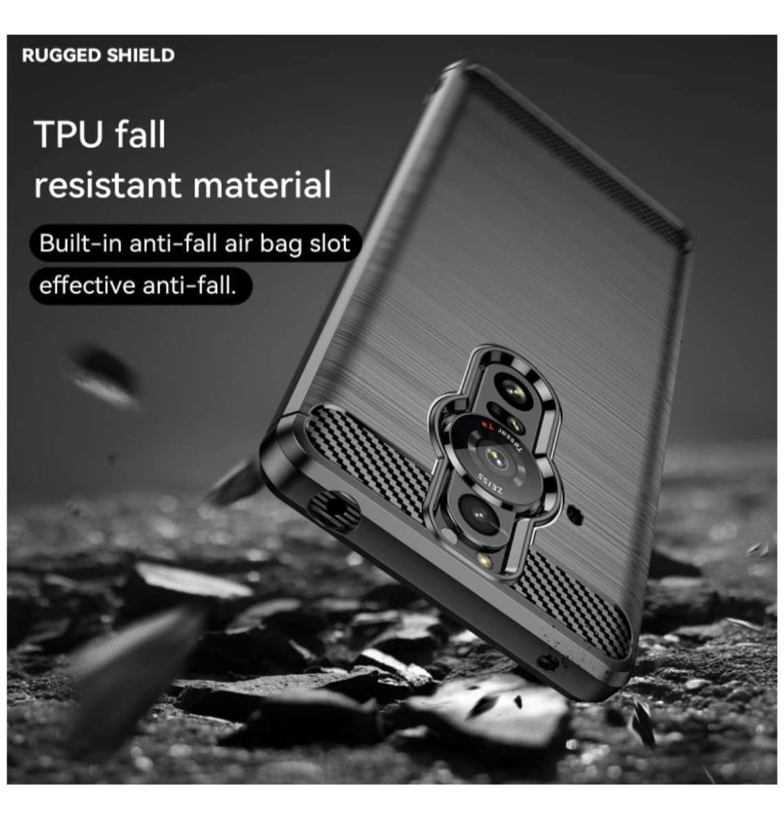 SONY XPERIA PRO-I (2022) ULTRA SLIM BRUSHED CARBON FIBRE DESIGN TPU CASE BLACK