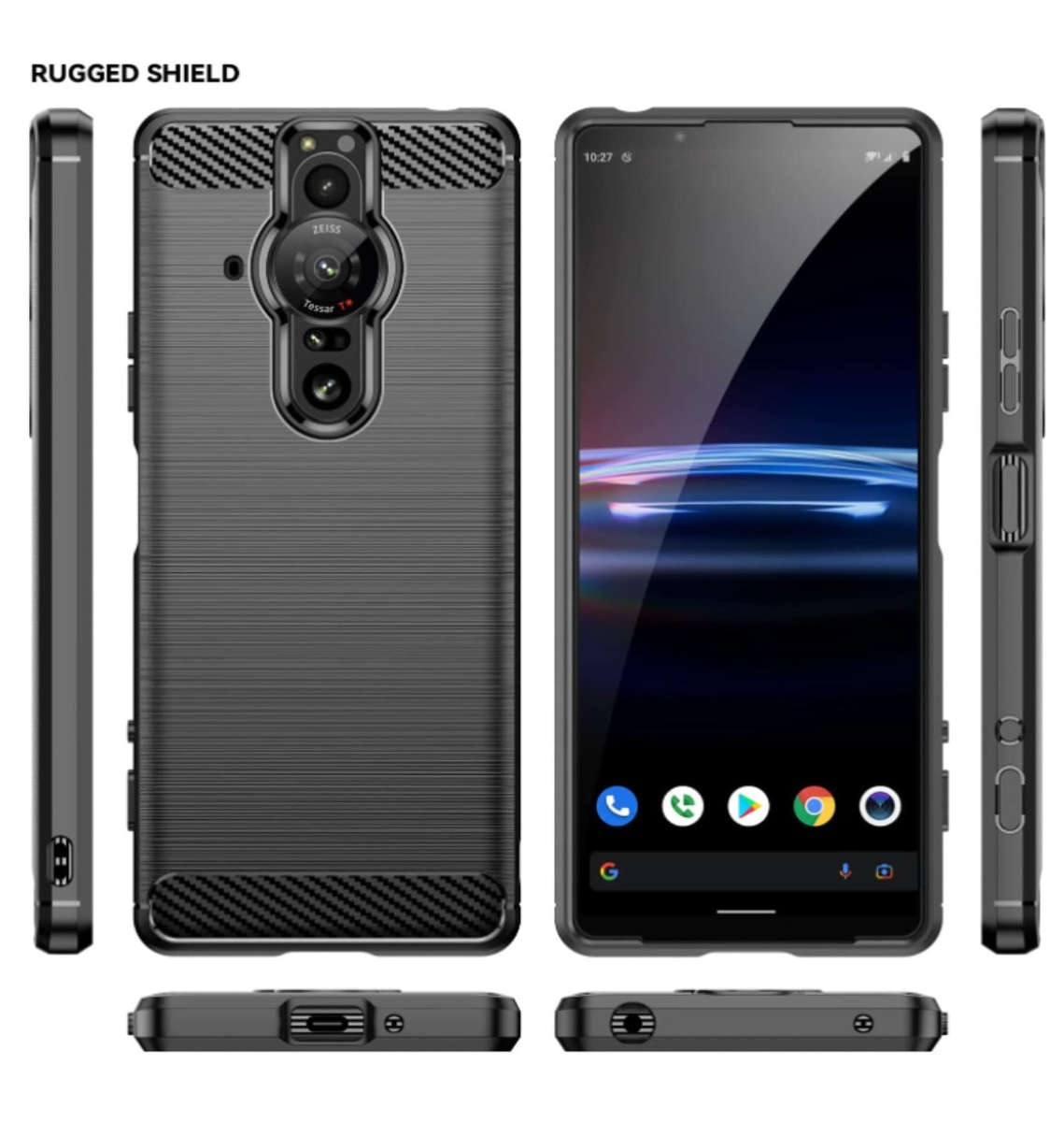 SONY XPERIA PRO-I (2022) ULTRA SLIM BRUSHED CARBON FIBRE DESIGN TPU CASE BLACK