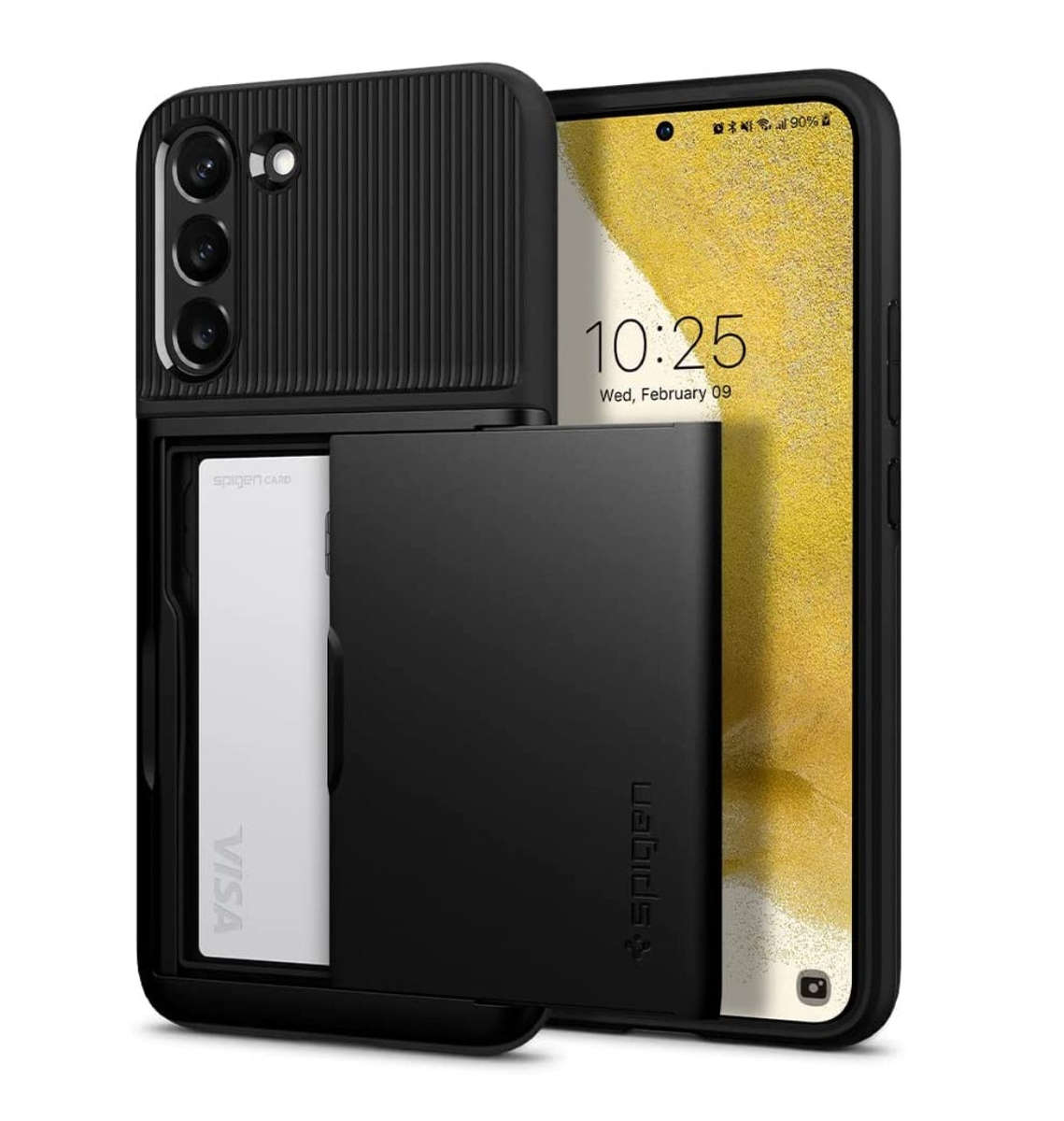SAMSUNG GALAXY S22+ PREMIUM SLIM ARMOR CARD CASE BLACK | SPIGEN
