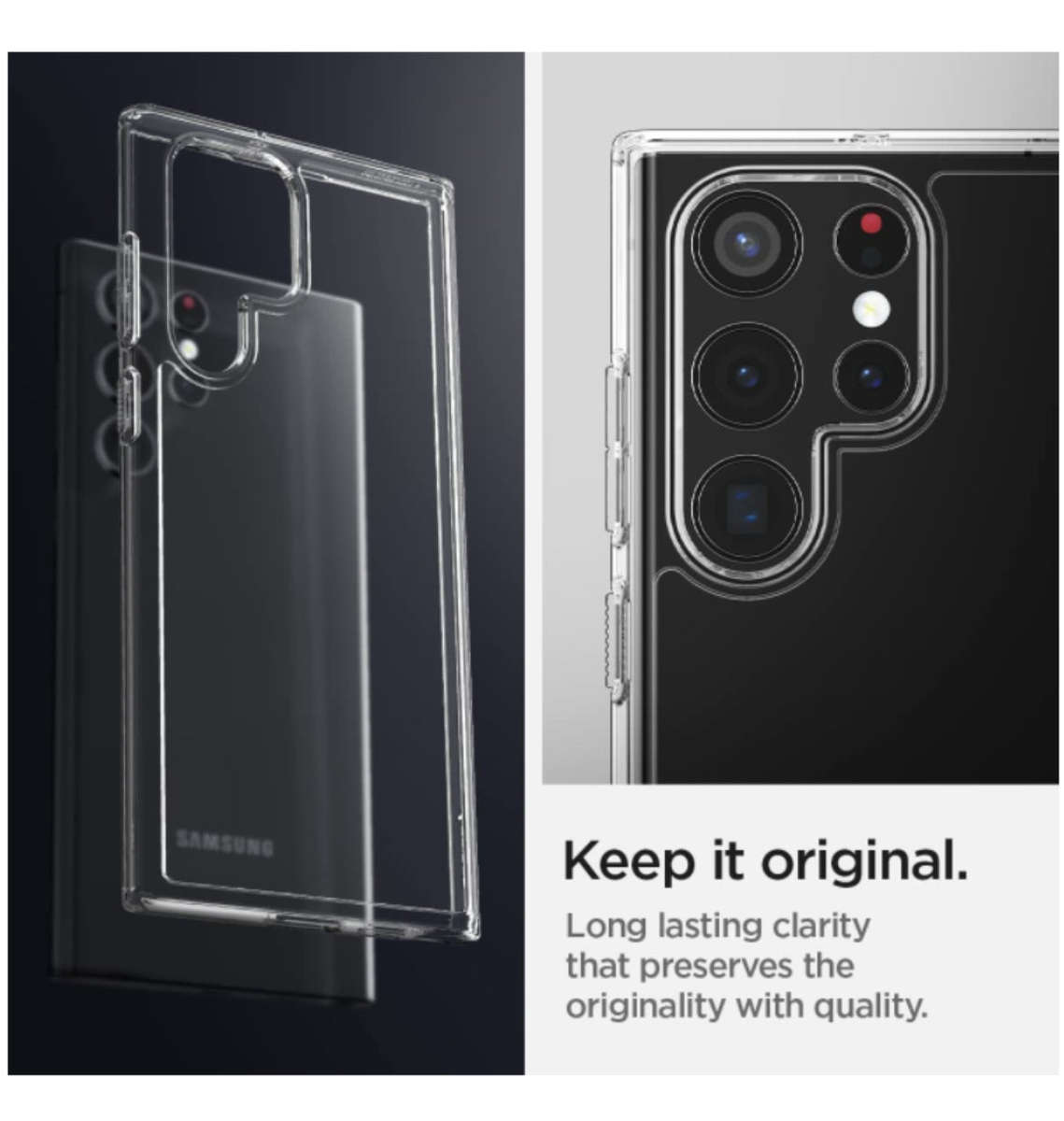 SAMSUNG GALAXY S22 ULTRA PREMIUM ULTRA HYBRID CRYSTAL CASE CLEAR | SPIGEN