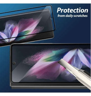 SAMSUNG GALAXY Z FOLD 3 5G TEMPERED EZ DOME GLASS SCREEN PROTECTOR BLACK 2PK | WHITESTONE