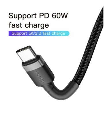 USB-C TO USB 3.0 BRAIDED NYLON FAST CHARGING CABLE 2M BLACK | BASEUS
