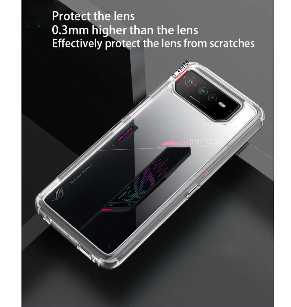 ASUS ROG PHONE 6 PREMIUM HYBRID BUMPER CASE CLEAR