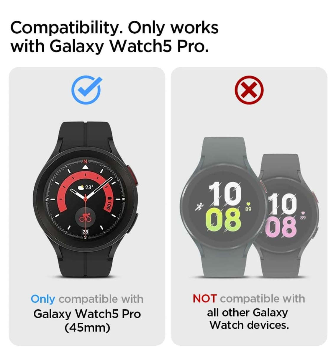 SAMSUNG GALAXY WATCH 5 PRO PREMIUM RUGGED ARMOR PRO CASE 45MM BLACK | SPIGEN