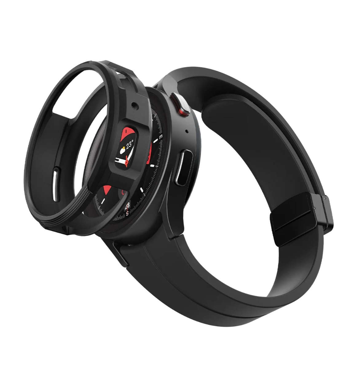 SAMSUNG GALAXY WATCH 5 PRO PREMIUM LIQUID AIR ARMOR CASE 45MM MATTE BLACK | SPIGEN