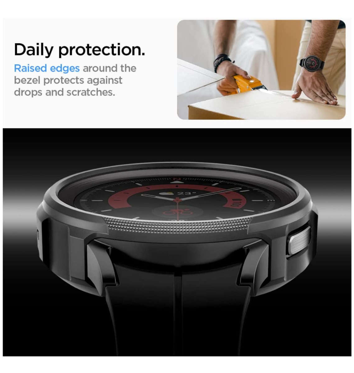 SAMSUNG GALAXY WATCH 5 PRO PREMIUM LIQUID AIR ARMOR CASE 45MM MATTE BLACK | SPIGEN