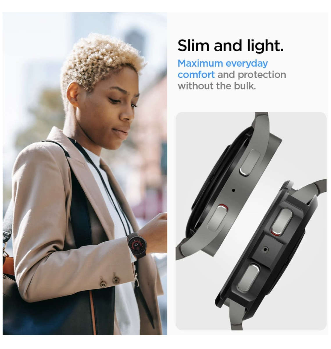 SAMSUNG GALAXY WATCH 5 PRO PREMIUM LIQUID AIR ARMOR CASE 45MM MATTE BLACK | SPIGEN