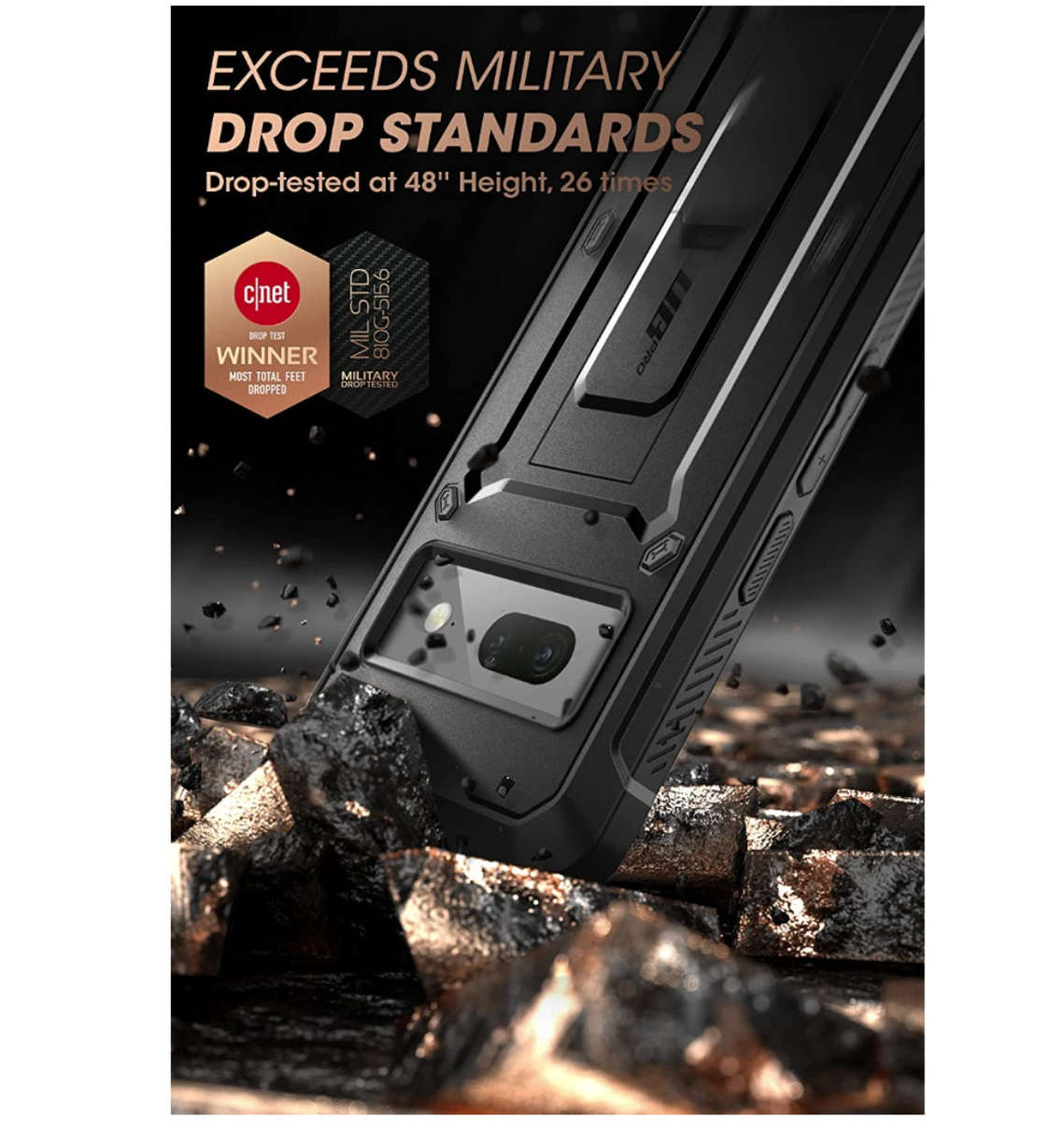 GOOGLE PIXEL 7 FULL BODY RUGGED PROTECTIVE CASE BLACK | SUPCASE