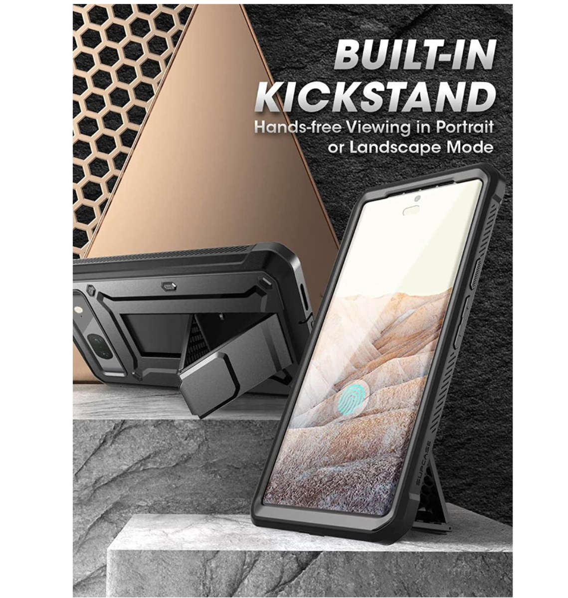 GOOGLE PIXEL 7 FULL BODY RUGGED PROTECTIVE CASE BLACK | SUPCASE