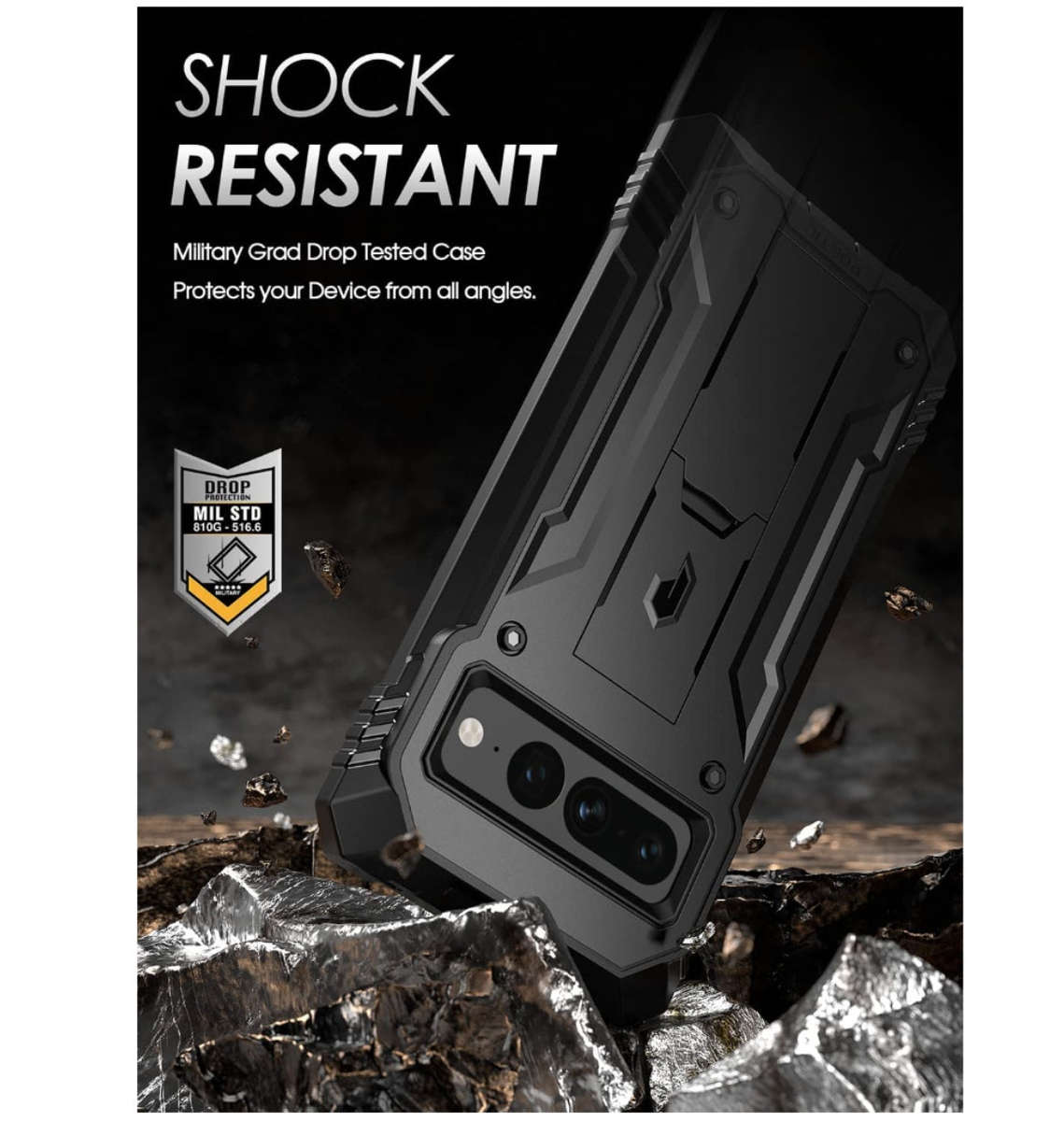 GOOGLE PIXEL 7 PREMIUM FULL BODY RUGGED REVOLUTION SERIES CASE BLACK | POETIC