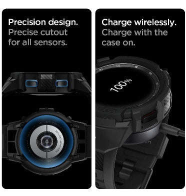 SAMSUNG GALAXY WATCH 4 CLASSIC PREMIUM RUGGED ARMOR PRO CASE 42MM BLACK | SPIGEN