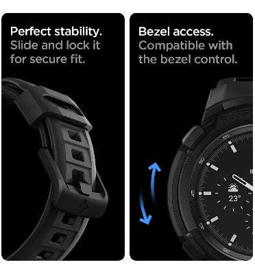 SAMSUNG GALAXY WATCH 4 CLASSIC PREMIUM RUGGED ARMOR PRO CASE 42MM BLACK | SPIGEN