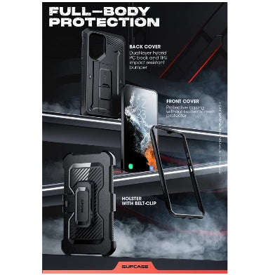 SAMSUNG GALAXY S23 ULTRA FULL BODY RUGGED PROTECTIVE CASE BLACK | SUPCASE