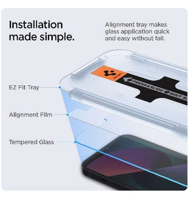 IPHONE 14 GLAS.TR EZ FIT PREMIUM TEMPERED GLASS SCREEN PROTECTOR 2PK | SPIGEN