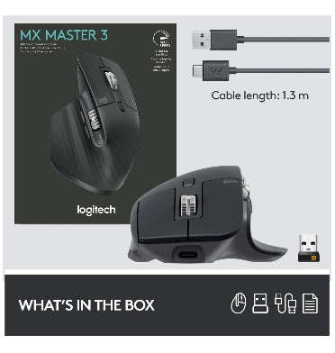 LOGITECH MX MASTER 3 WIRELESS MOUSE GRAPHITE