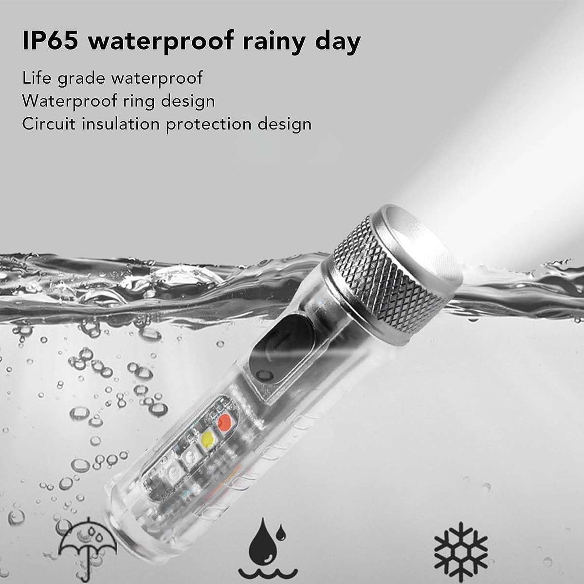 Mini Transparent Magnetic Flashlight Keychain