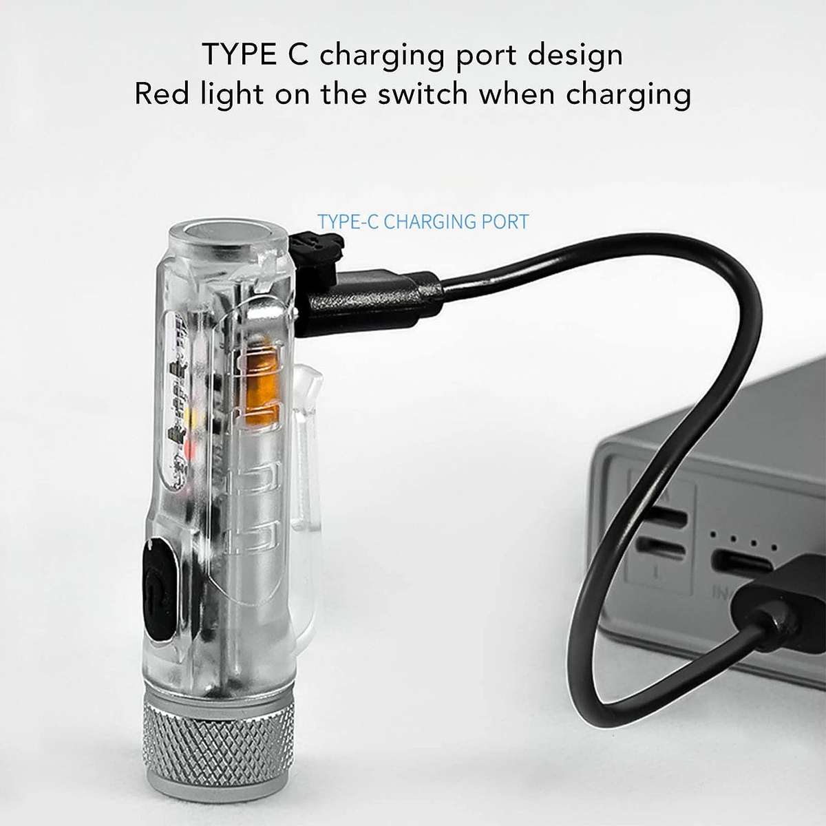 Mini Transparent Magnetic Flashlight Keychain