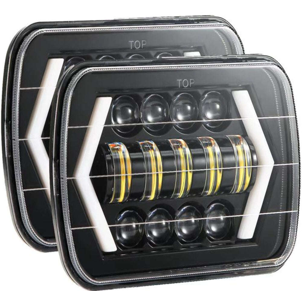 300W 7 inch LED Car Headlight Aluminum Shell Square (Single)