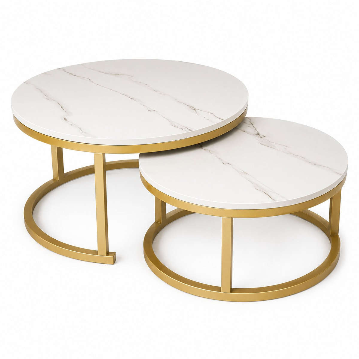 Modern Round Nesting Coffee Table Set of 2