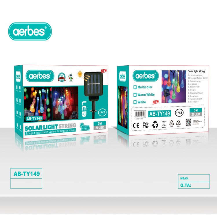 50 Bulbs Solar Powered Water Drop Hanging Light